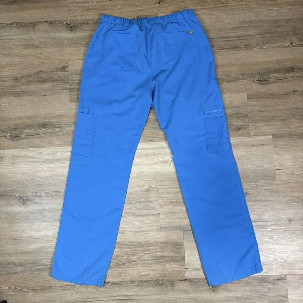 Figs Men's Size 33” Cairo Cargo Scrub Pants Ceil Blue Medical Uniform CNA Nurse